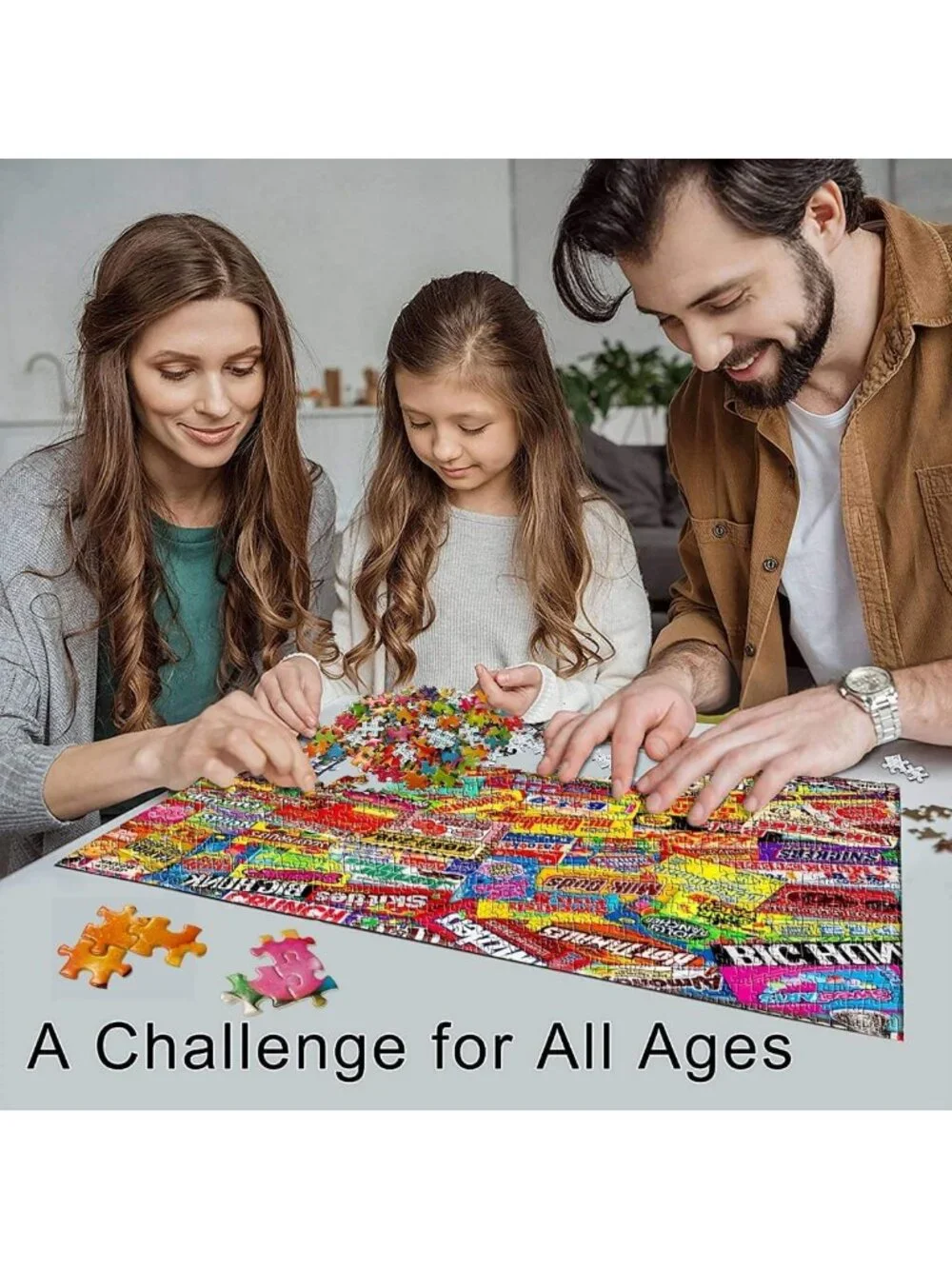 1000 Piece Jigsaw Puzzle - Crazy Candy Design for Adults & Kids - Fun Home Decor